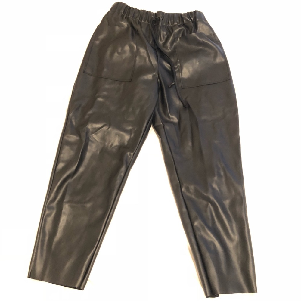 Faux leather pants